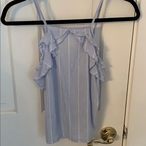Light blue ruffled tank top